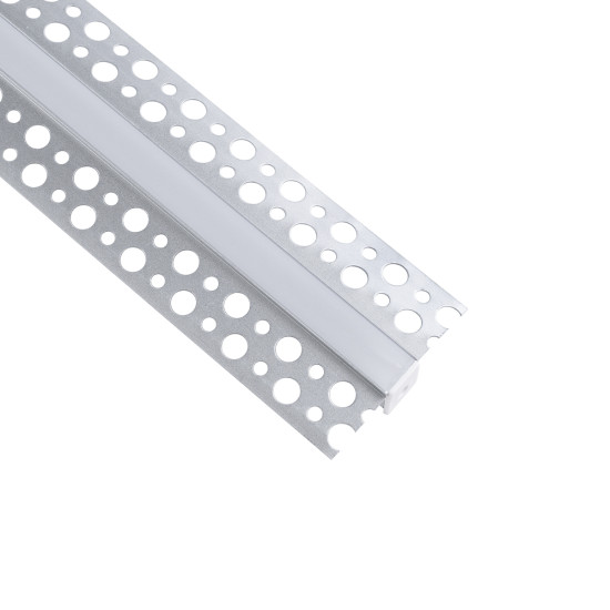 GloboStar® 70838-1M Χωνευτό για Γυψοσανίδα - Trimless Προφίλ Αλουμινίου Ανοδιωμένο με Λευκό Οπάλ Κάλυμμα για 1 Σειρά Ταινίας LED Πατητό - Press On 1 Μέτρο