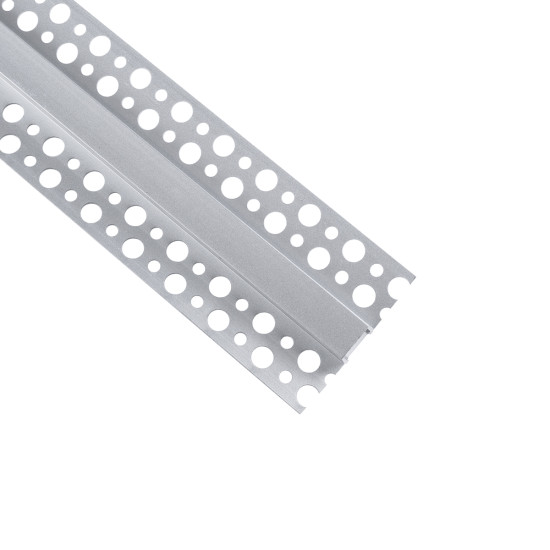 GloboStar® 70838-1M Χωνευτό για Γυψοσανίδα - Trimless Προφίλ Αλουμινίου Ανοδιωμένο με Λευκό Οπάλ Κάλυμμα για 1 Σειρά Ταινίας LED Πατητό - Press On 1 Μέτρο