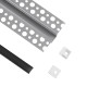 GloboStar® 70839-3M Χωνευτό Γωνιακό για Γυψοσανίδα - Trimless Προφίλ Αλουμινίου Ανοδιωμένο με Μαύρο Οπάλ Κάλυμμα για 1 Σειρά Ταινίας LED Πατητό - Press On Πακέτο 5 Τεμάχια των 3 Μέτρων