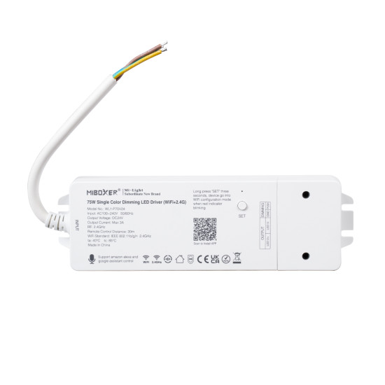 GloboStar® 71437 WL1-P75V24 Mi-BOXER DC Smart Wifi & RF 2.4Ghz & Push Dimming Power Supply Τροφοδοτικό SELV & Controller / Dimmer All in One AC100-240V σε DC 24V 1 x 3A 75W - Max 3A 75W - IP20 Μ19 x Π5.5 x Υ3.2cm - 5 Years Warranty