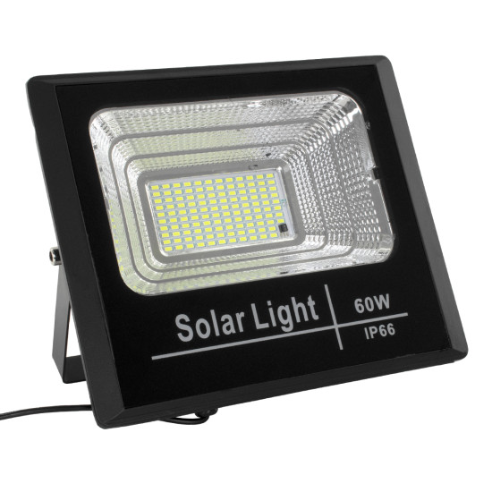 GloboStar® HERMES 71556 Αυτόνομος Ηλιακός Προβολέας LED SMD 60W 4800lm με Ενσωματωμένη Μπαταρία 10000mAh - Φωτοβολταϊκό Πάνελ με Αισθητήρα Ημέρας-Νύχτας και Ασύρματο Χειριστήριο RF 2.4Ghz Αδιάβροχος IP66 Ψυχρό Λευκό 6000K - 3 Χρόνια Εγγύηση