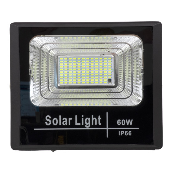 GloboStar® HERMES 71556 Αυτόνομος Ηλιακός Προβολέας LED SMD 60W 4800lm με Ενσωματωμένη Μπαταρία 10000mAh - Φωτοβολταϊκό Πάνελ με Αισθητήρα Ημέρας-Νύχτας και Ασύρματο Χειριστήριο RF 2.4Ghz Αδιάβροχος IP66 Ψυχρό Λευκό 6000K - 3 Χρόνια Εγγύηση