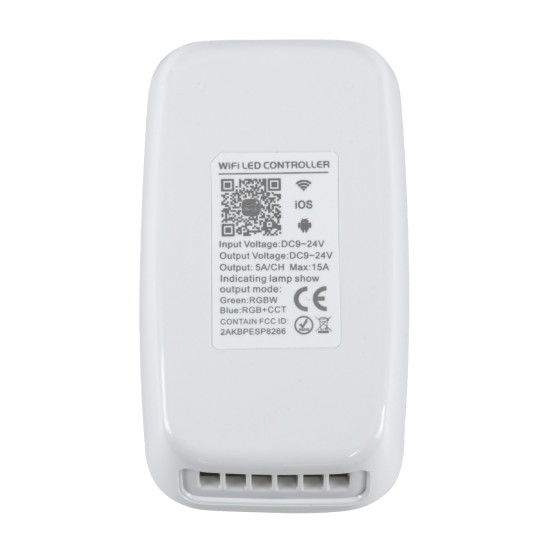 GloboStar® 73355 Ασύρματος WiFi LED RGBW+WW+CCT Controller IOS/Android 2in1 DC 9-24V Max 180W