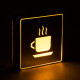 GloboStar® SENSATI 75661 Φωτιστικό Τοίχου Ένδειξης HOT COFFEE LED 1W AC 220-240V IP20 - Σώμα Αλουμινίου - Μ11 x Π11 x Υ3cm - Πορτοκαλί
