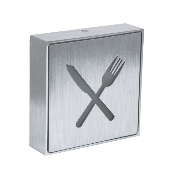 GloboStar® SENSATI 75660 Φωτιστικό Τοίχου Ένδειξης RESTAURANT FORK & KNIFE LED 1W AC 220-240V IP20 - Σώμα Αλουμινίου - Μ11 x Π11 x Υ3cm - Πορτοκαλί