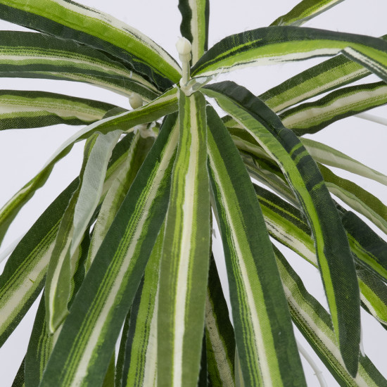 GloboStar® SPIDER PLANT 78217 Τεχνητό Φυτό Χλωρόφυτο - Μπουκέτο Διακοσμητικών Φυτών - Κλαδιών με Φύλλωμα Πράσινο - Κίτρινο - Λευκό Υ60cm