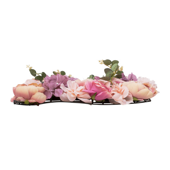 GloboStar® Artificial Garden ROSES STORY PINK 78337 Τεχνητό Διακοσμητικό Πάνελ Λουλουδιών - Κάθετος Κήπος σύνθεση Αμβροσία Μ60 x Π40 x Υ6cm