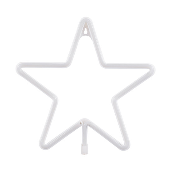GloboStar® 78583 Φωτιστικό Ταμπέλα Φωτεινή Επιγραφή NEON LED Σήμανσης STAR 5W με Καλώδιο Τροφοδοσίας USB - Μπαταρίας 3xAAA (Δεν Περιλαμβάνονται) - Γαλάζιο