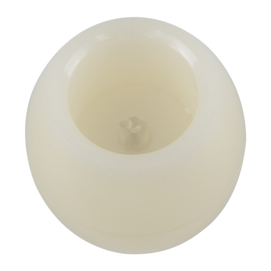 GloboStar® CANDLE 79549 ΣΕΤ 2 x Διακοσμητικά Realistic Κεράκια με LED Εφέ Κινούμενης Φλόγας - Μπαταρίας 12 x CR2032 Θερμό Λευκό 2700K Μπεζ D6 x H5cm