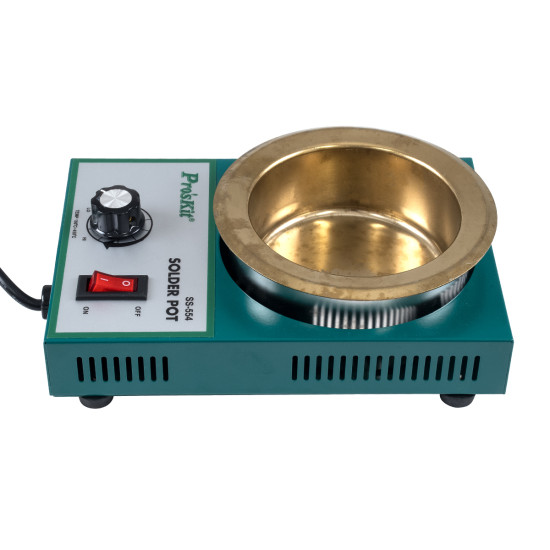 GloboStar® 79993 Proskit SS-554 Solder Pot - Δοχείο Συγκόλλησης Ρεύματος 300W AC 220-240V με Ρύθμιση Θερμοκρασίας 100°C έως 450°C Μ21 x Π14 x Υ6cm