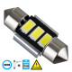 GloboStar® C5W 81309 Λάμπα Αυτοκίνητου 31mm FESTOON  2nd Generation Can-Bus Series LED 3 SMD 5630 2W 300lm 120° DC 12V IP20 Ψυχρό Λευκό 6000K