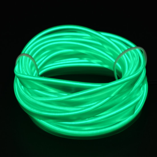 GloboStar® 82209 TUBE 360° Degree Διακοσμητική EL-Wire Neon Αυτοκινήτου Κορδόνι ΣΕΤ 3m 1W/3m 30lm/m 360° DC 12V με Βύσμα Αναπτήρα Αυτοκινήτου Αδιάβροχη IP68 Πράσινο