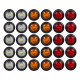GloboStar® 85306 Πακέτο 30 Τεμάχια Φώτα Όγκου για Φορτηγά BULLET PIN LED SMD 5730 1W / Τεμ. 100lm DC 24V Αδιάβροχα IP65 10x Κόκκινα - 10x Πορτοκαλί - 10x Ψυχρό Λευκό 6000K