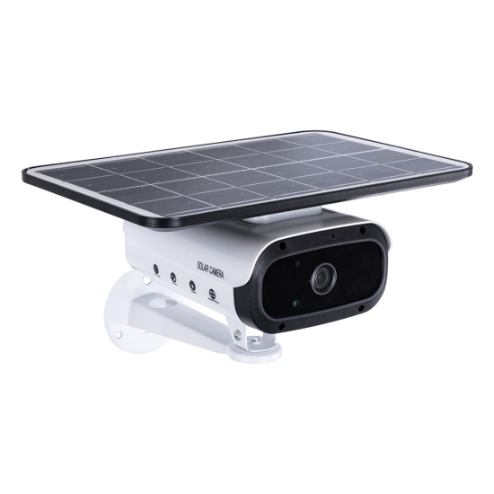GloboStar® 86047 Αυτόνομη Ηλιακή Camera 1080P 2MP WiFi 150° Μπαταρία 3200mAh Φωτοβολταϊκό Πάνελ Διπλή Κατέυθυνση Ομιλίας Αδιάβροχη IP66 Ψυχρό Λευκό 6000K - Λευκό