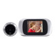 GloboStar® 86067 Επαναφορτιζόμενη Ψηφιακή Έξυπνη Camera Εξώπορτας 90° Μοιρών με Έγχρωμη Οθόνη 2.8" Inches - USB - Νυχτερινή Όραση με LED IR - Κουδούνι - Ασημί