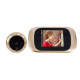 GloboStar® 86068 Επαναφορτιζόμενη Ψηφιακή Έξυπνη Camera Εξώπορτας 90° Μοιρών με Έγχρωμη Οθόνη 2.8" Inches - USB - Νυχτερινή Όραση με LED IR - Κουδούνι - Χρυσό