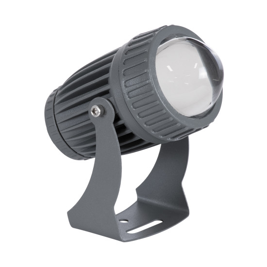 GloboStar® SPOT-FENIA 90137 Σποτ Φωτισμου Wall Washer LED 10W 1000lm 5° DC 24V DMX512 Αδιάβροχο IP65 D7 x H12cm RGB - Γκρι Ανθρακί - 3 Years Warranty