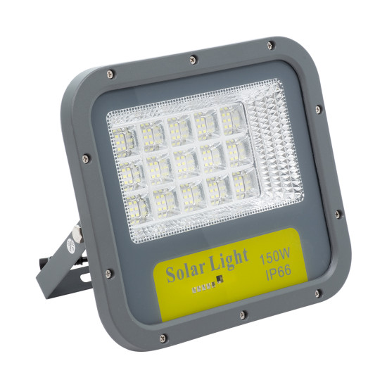 GloboStar® HECATE 90205 Αυτόνομος Ηλιακός Προβολέας LED SUPREME Series SMD 150W 15000lm με Ενσωματωμένη Μπαταρία 15000mAh - Φωτοβολταϊκό Πάνελ με Αισθητήρα Ημέρας-Νύχτας και Ασύρματο Χειριστήριο RF 2.4Ghz Αδιάβροχος IP66 Ψυχρό Λευκό 6000K - 3 Χρόνια Εγγύη