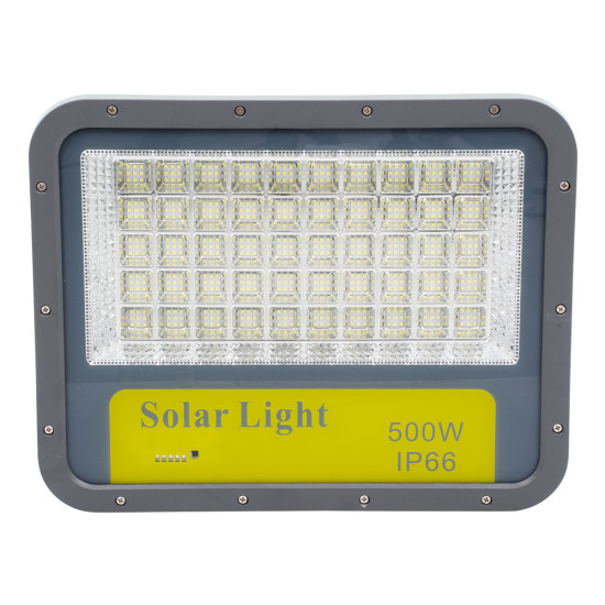 GloboStar® HECATE 90207 Αυτόνομος Ηλιακός Προβολέας LED SUPREME Series SMD 500W 50000lm με Ενσωματωμένη Μπαταρία 50000mAh - Φωτοβολταϊκό Πάνελ με Αισθητήρα Ημέρας-Νύχτας και Ασύρματο Χειριστήριο RF 2.4Ghz Αδιάβροχος IP66 Ψυχρό Λευκό 6000K - 3 Χρόνια Εγγύη