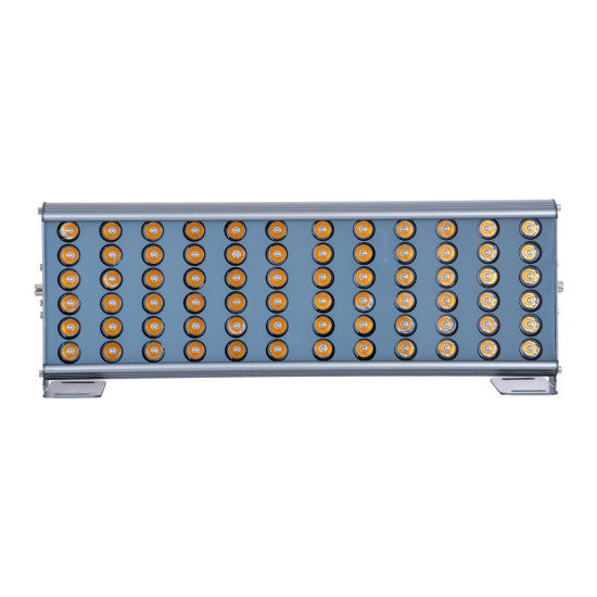 GloboStar® FLOOD-TENA 90221 Προβολέας Wall Washer για Φωτισμό Κτιρίων LED 72W 6480lm 10° DC 24V Αδιάβροχο IP65 L46.5 x W7 x H16.5cm Θερμό Λευκό 2700K - Ασημί - 3 Years Warranty