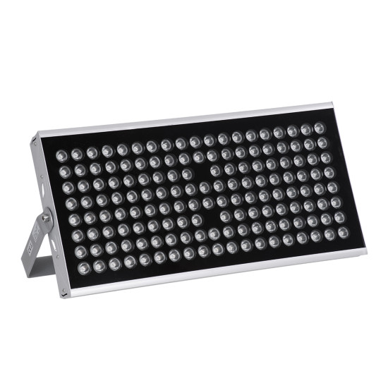 GloboStar® FLOOD-TENA 90223 Προβολέας Wall Washer για Φωτισμό Κτιρίων LED 150W 13500lm 10° DC 24V Αδιάβροχο IP65 L43.5 x W15.5 x H18cm Θερμό Λευκό 2700K - Ασημί - 3 Years Warranty