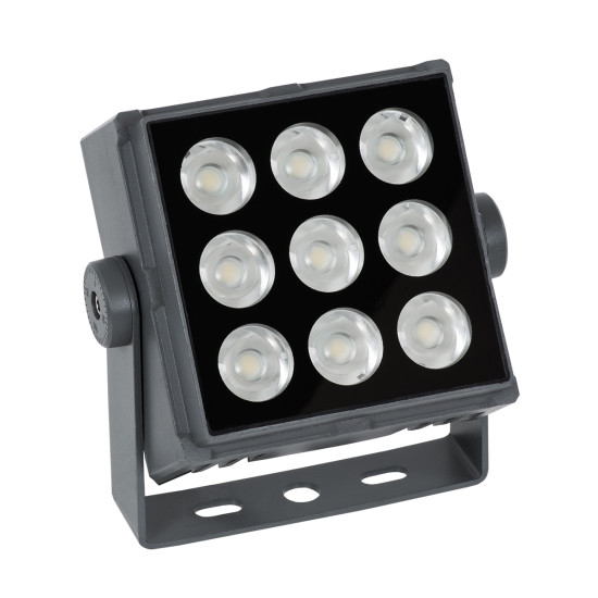 GloboStar® FLOOD-TINY 90368 Προβολέας Wall Washer για Φωτισμό Κτιρίων LED 27W 2430lm 3° DC 24V Αδιάβροχο IP65 Μ13.8 x Π16.4 x Υ7cm Θερμό Λευκό 2700K - Γκρι Ανθρακί - 3 Χρόνια Εγγύηση