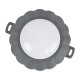 GloboStar® WALLLIGHT-MONA 90628 Φωτιστικό Τοίχου - Απλίκα Point Light LED 6W 660lm 360° DC 24V Αδιάβροχο IP65 Φ11 x Υ6.5cm Θερμό Λευκό 3000K - Γκρι Ανθρακί - 3 Years Warranty