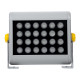 GloboStar® FLOOD-HENA 90638 Προβολέας Wall Washer για Φωτισμό Κτιρίων LED 24W 2160lm 30° AC 220-240V Αδιάβροχο IP65 Μ22.5 x Π6 x Υ16.5cm Θερμό Λευκό 3000K - Ασημί - 3 Years Warranty