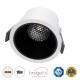 GloboStar® PLUTO-M 60252 Χωνευτό LED Spot Downlight TrimLess Φ8.4cm 10W 1300lm 38° AC 220-240V IP20 Φ8.4 x Υ5.9cm - Στρόγγυλο - Λευκό με Μαύρο Κάτοπτρο & Anti-Glare HoneyComb - Φυσικό Λευκό 4500K - Bridgelux COB - 5 Years Warranty