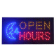 Φωτιστικό LED Σήμανσης OPEN 24 HOURS με Διακόπτη ON/OFF και Πρίζα 230v 48x2x25cm GloboStar 96305