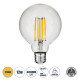 GloboStar® 99011 Λάμπα LED Long Filament E27 G95 Γλόμπος 12W 1200lm 360° AC 220-240V IP20 Φ9.5 x Υ13.5cm Θερμό Λευκό 2700K με Διάφανο Γυαλί - Dimmable - 3 Years Warranty