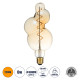 GloboStar® 99021 Λάμπα LED Soft S Spiral Filament E27 BB100 BUBBLES Γλόμπος 6W 420lm 360° AC 220-240V IP20 Φ10 x Υ24cm Ultra Θερμό Λευκό 2200K με Μελί Γυαλί - Dimmable - 3 Years Warranty