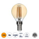 GloboStar® 99033 Λάμπα LED Long Filament E14 G45 Γλομπάκι 4W 350lm 360° AC 220-240V IP20 Φ4.5 x Υ7.5cm Ultra Θερμό Λευκό 2200K με Μελί Γυαλί - Dimmable - 3 Years Warranty