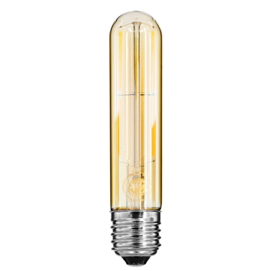 GloboStar® 99049 Λάμπα LED Long Filament E27 T30 Σωλήνας 4W 350lm 360° AC 220-240V IP20 Φ3 x Υ13.5cm Ultra Θερμό Λευκό 2200K με Μελί Γυαλί - Dimmable - 3 Years Warranty