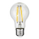 GloboStar® 99053 Λάμπα LED Long Filament E27 A60 Γλόμπος 10W 1100lm 360° AC 220-240V IP20 Φ6 x Υ10.5cm Φυσικό Λευκό 4000K με Διάφανο Γυαλί - Dimmable - 3 Χρόνια Εγγύηση