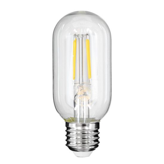 GloboStar® 99057 Λάμπα LED Long Filament E27 T45 Σωλήνας 4W 440lm 360° AC 220-240V IP20 Φ4.5 x Υ11cm Φυσικό Λευκό 4000K με Διάφανο Γυαλί - Dimmable - 3 Years Warranty