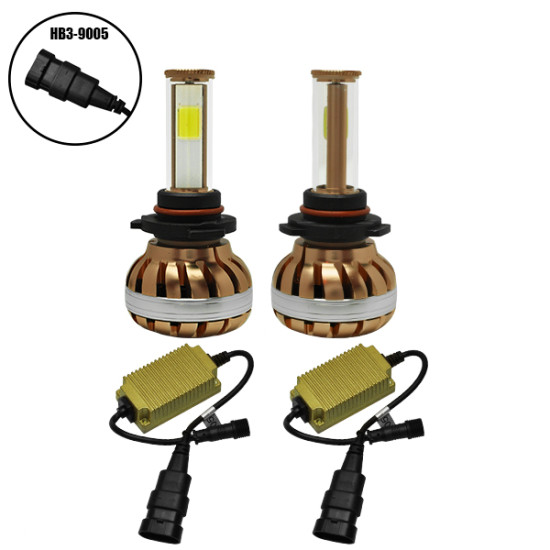 GloboStar® 99705 LED HID KIT HB3 9005 COB LED 45 Watt COB LED 4500 Lumen 9-32 Volt DC 6000k