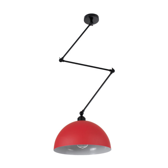 GloboStar® LOTUS RED 00938 Μοντέρνο Φωτιστικό Οροφής Μονόφωτο Κόκκινο Ματ Μεταλλικό Καμπάνα Φ30 x Y21cm