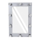 GloboStar® MAKEUP MIRROR-60x90-3 Μοντέρνος Καθρέπτης Μακιγιάζ με Πλαίσιο Φυσικού Ξύλου με Διακόπτη On/Off 10 x E27 AC220-240V - Μ60 x Π7 x Υ90cm - Γκρι Τσιμέντου