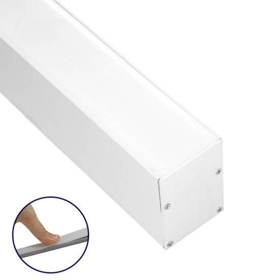 GloboStar® 70827-3M AVATAR Linear Γραμμικό Αρχιτεκτονικό Προφίλ Αλουμινίου Λευκό με Λευκό Οπάλ Κάλυμμα για 4 Σειρές Ταινίας LED Πατητό - Press On 3 Μέτρα