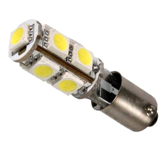 GloboStar® BA9S - T4W 42000   Λάμπα Αυτοκινήτου LED Can Bus με 9 SMD 5050 12 Volt 2.66W 266 lm 270° Ψυχρό Λευκό  6000K