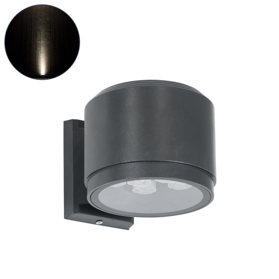 GloboStar® WALLLIGHT-GONA 90484 Φωτιστικό Τοίχου - Απλίκα LED 24W 2280lm 5° DC 24V Αδιάβροχο IP67 Μ13 x Π16.5 x Υ5cm Φυσικό Λευκό 4500K - Γκρι Ανθρακί - 3 Years Warranty