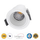 GloboStar® PLUTO-S 60249 Χωνευτό LED Spot Downlight TrimLess Φ6.4cm 7W 875lm 38° AC 220-240V IP20 Φ6.4 x Υ4.9cm - Στρόγγυλο - Λευκό & Anti-Glare HoneyComb - Θερμό Λευκό 2700K - Bridgelux COB - 5 Years Warranty