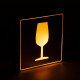 GloboStar® SENSATI 75662 Φωτιστικό Τοίχου Ένδειξης GLASS OF WINE LED 1W AC 220-240V IP20 - Σώμα Αλουμινίου - Μ11 x Π11 x Υ3cm - Πορτοκαλί