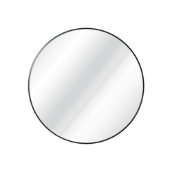 Καθρέφτης επιτοίχιος στρογγυλός Ø80εκ. με μαύρο μεταλλικό πλαίσιο
