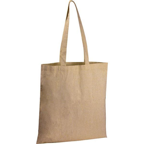 Τσάντα από ανακυκλωμένο βαμβάκι με μακρύ χερούλι λευκή Υ42x37,5x2εκ.