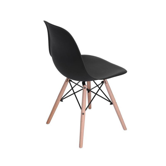 Oslo καρέκλα πλαστική μαύρη με 4 πόδια Υ81x45x35εκ.