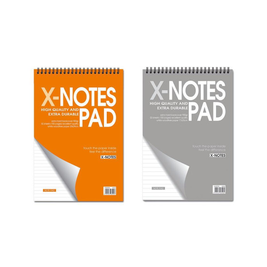 Next x-notes μπλοκ σπιράλ ριγέ 21x29εκ. 70φυλ.