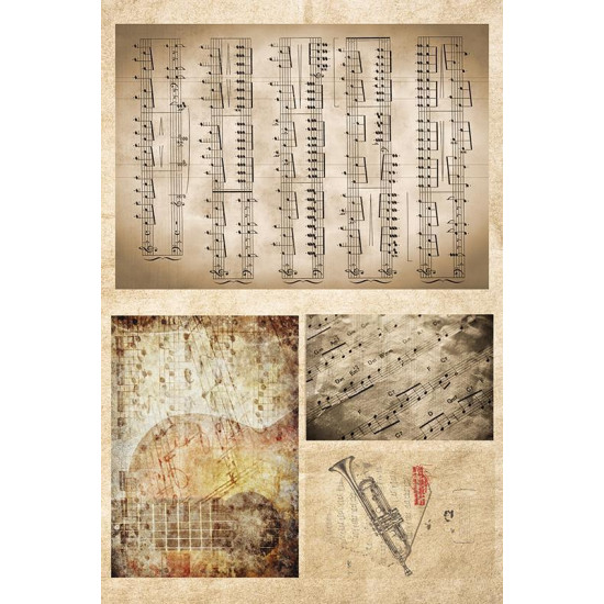 Χαρτί decoupage "Music notes" 32x48εκ.