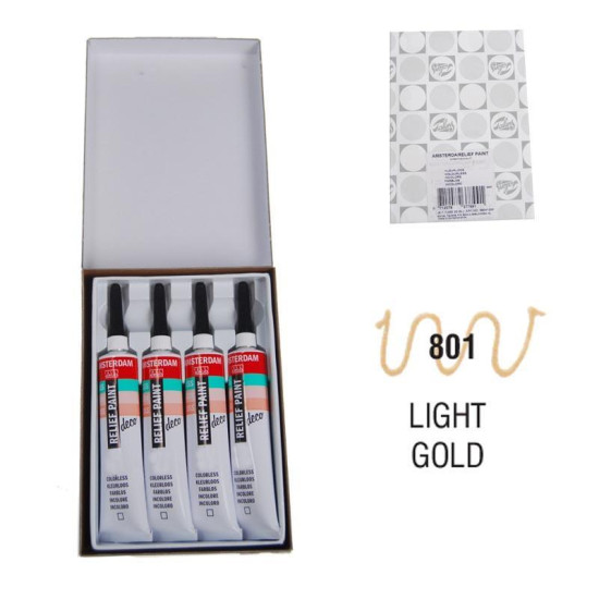 Talens χρώμα decorfin relief paint 801 gold 20ml